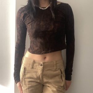 Acid wash black crop top